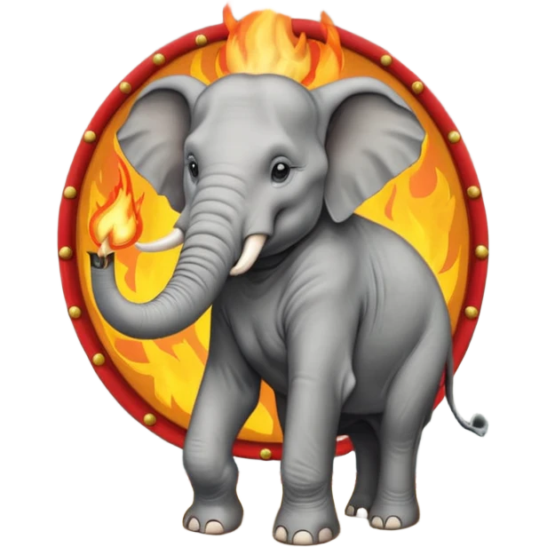 elephant  vintage-circus-performer-spitting-fire emoji