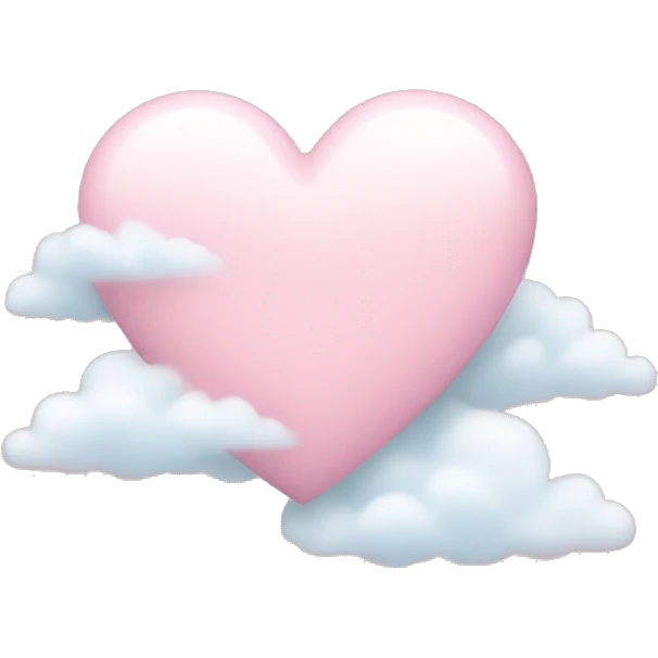 light pink heart with clouds emoji