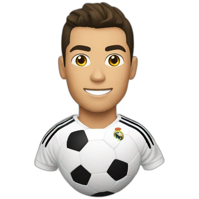 Cristiano Ronaldo kicking football ball emoji
