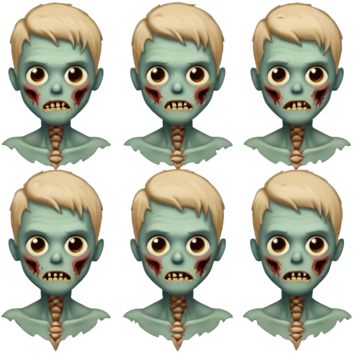 Garoto zombie com o cabelo até o pescoço  emoji