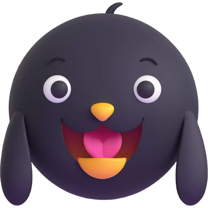 Pluto with a cute face emoji