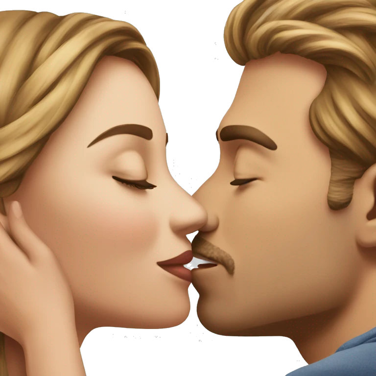 A man kissing his girl friend  emoji