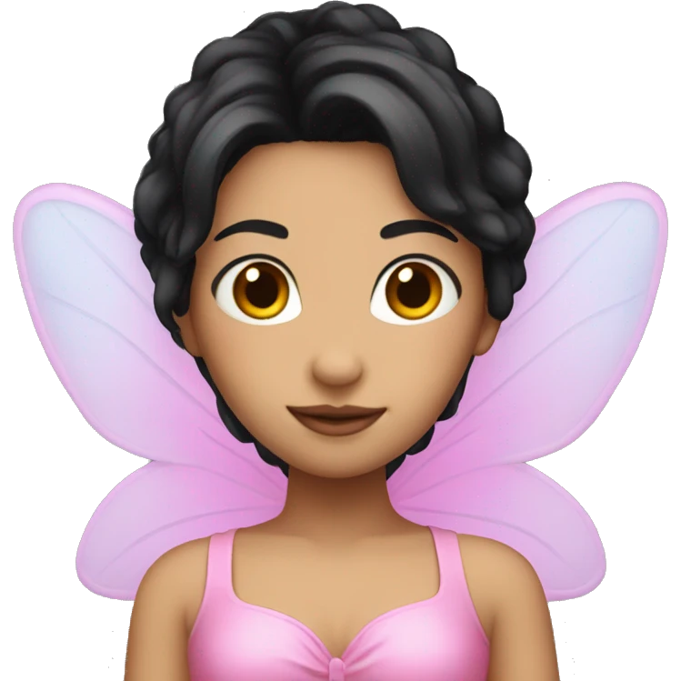 Fairy with black hair with pink outfit emoji