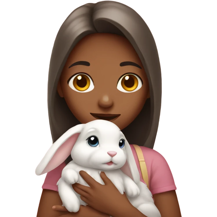 girl holding bunny emoji