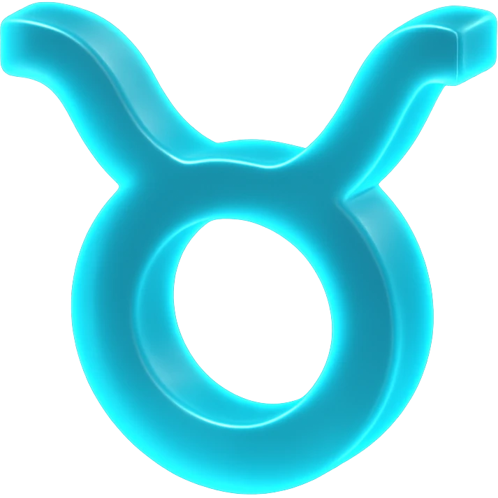 "A minimalistic glowing zodiac symbol ♉, centered on a dark cosmic background, symbol color #00d9ff, clean design, modern and luminous" emoji