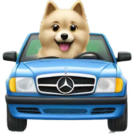 Spitz  driving a Mercedes match emoji