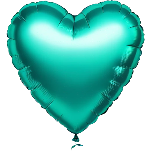 Teal foil heart balloon  emoji