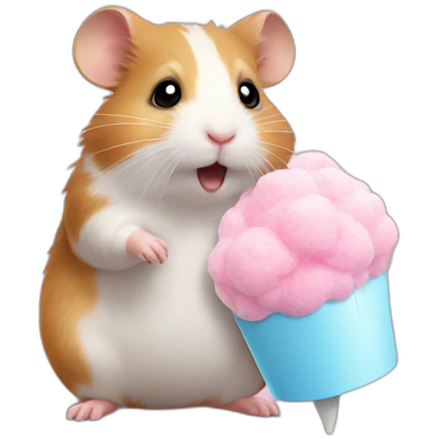 Hamster with cotton candy emoji