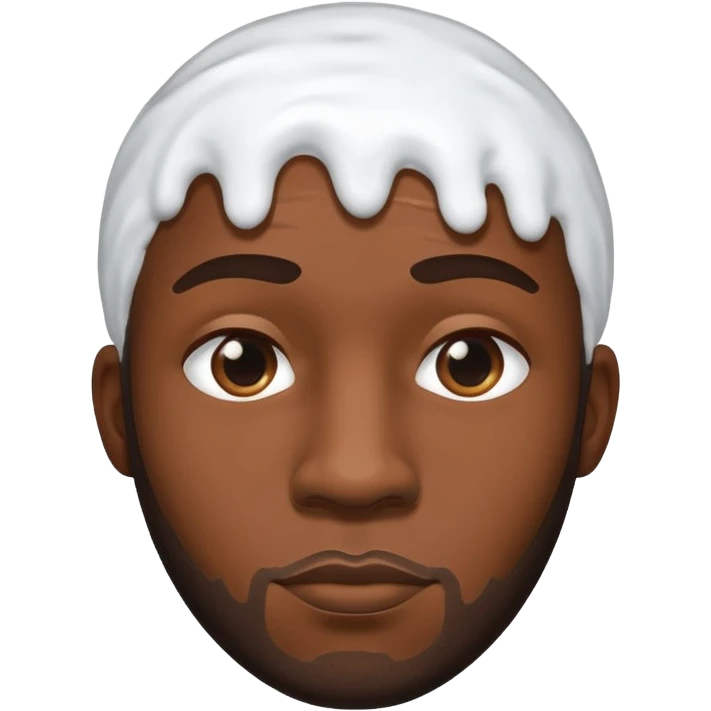 Black man face covered in icing emoji