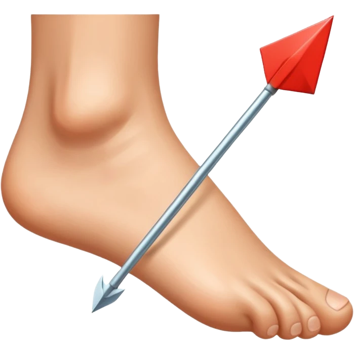 foot with arrow to big toe emoji