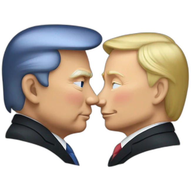 trump-and-putin-kissing,-lgbtq+ friendly, positivity, inclusiveness emoji