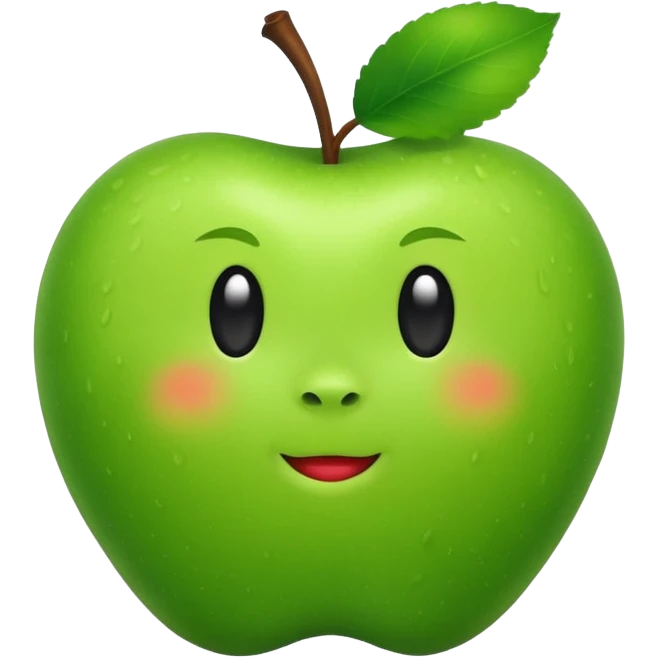 теперь это яблоко сделай меховым зеленого цвета emoji