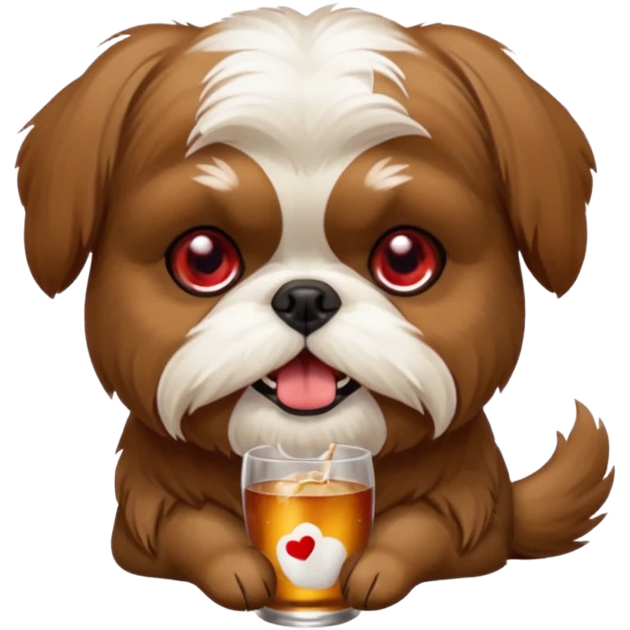 Shih Tzu dog drunk emoji