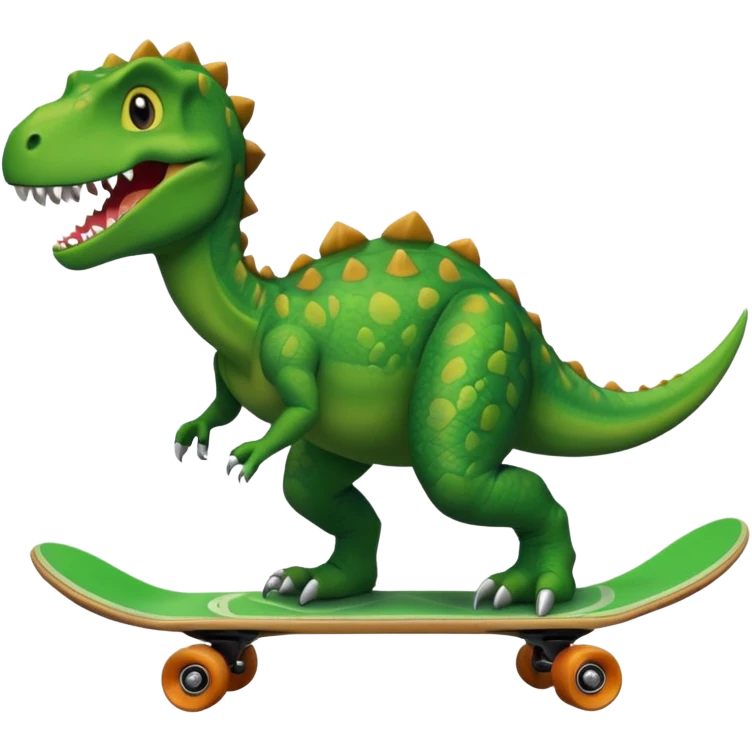 Dinosaur on a skateboard emoji