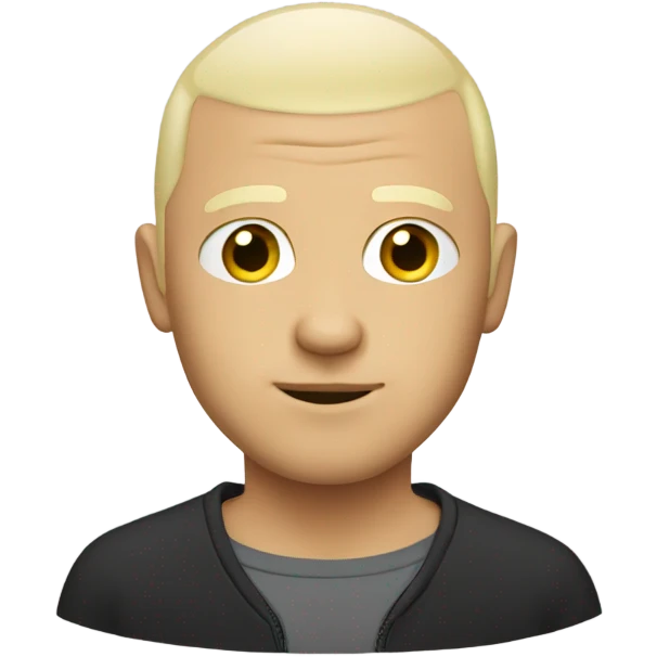 A half bald guy with blond hair emoji