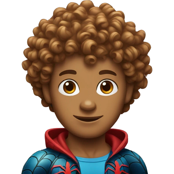 spiderman with curly hairs emoji