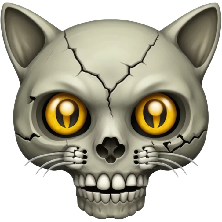 Zombie cat skull emoji