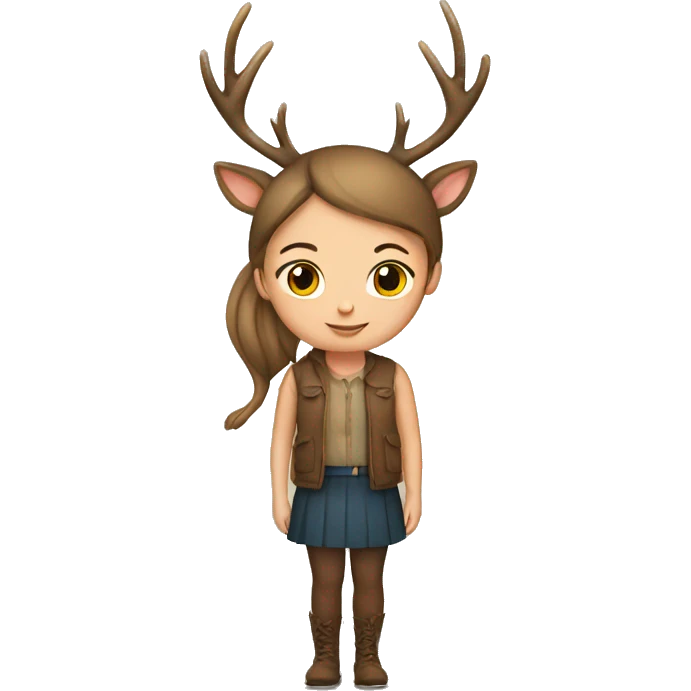 Girl and deer  emoji