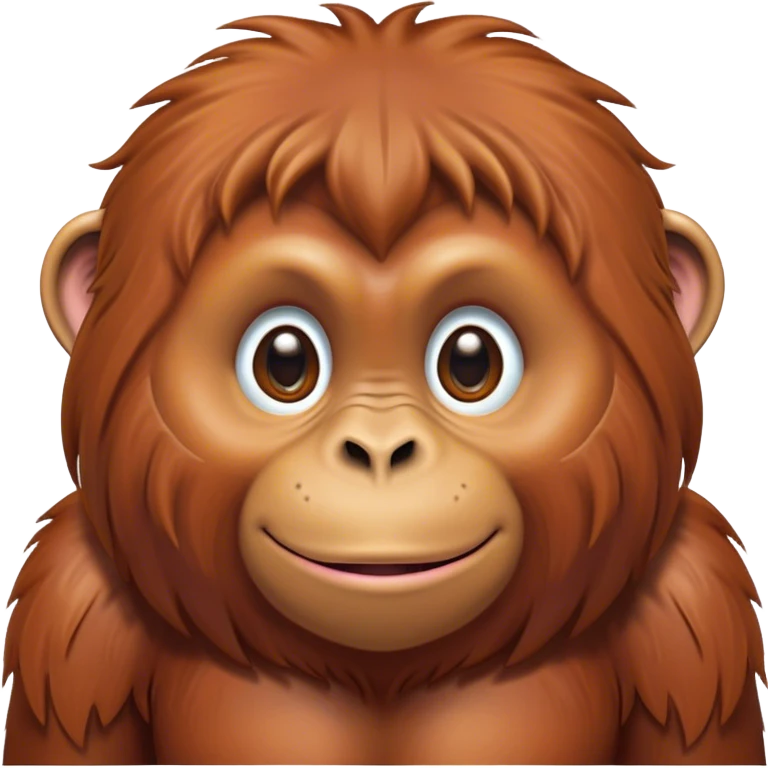 Cinematic Cute Orangutan Portrait Emoji, Head tilted playfully and inquisitively, with a gentle, expressive face accented by soft, flowing fur and round, sparkling eyes brimming with warmth, Simplified yet irresistibly adorable features, highly detailed, glowing with a warm, friendly glow, high shine, affectionate and lively, stylized with a touch of jungle whimsy, bright and endearing, soft glowing outline, capturing the essence of a mischievous yet loving orangutan that seems as if it could swing out of the screen into your arms! emoji