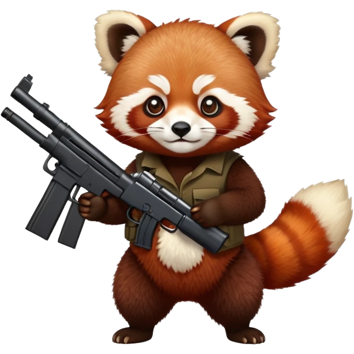 red panda with a gun  emoji