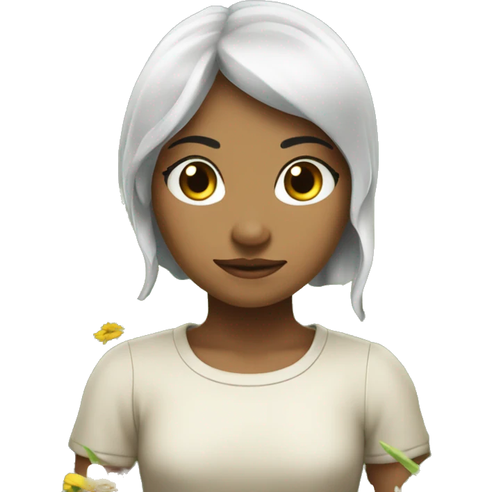 Mädchen mit Geige auf Wiese emoji