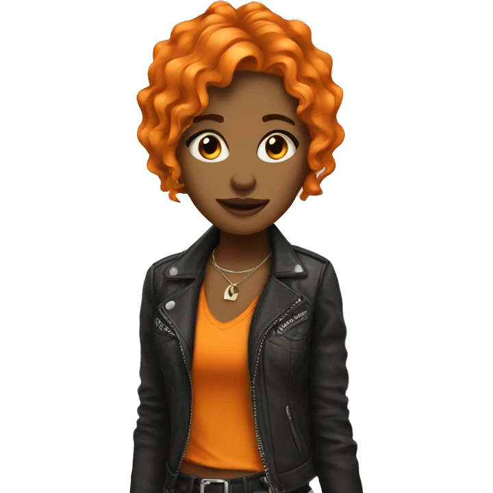 Rockstar Girl with orange hair  emoji