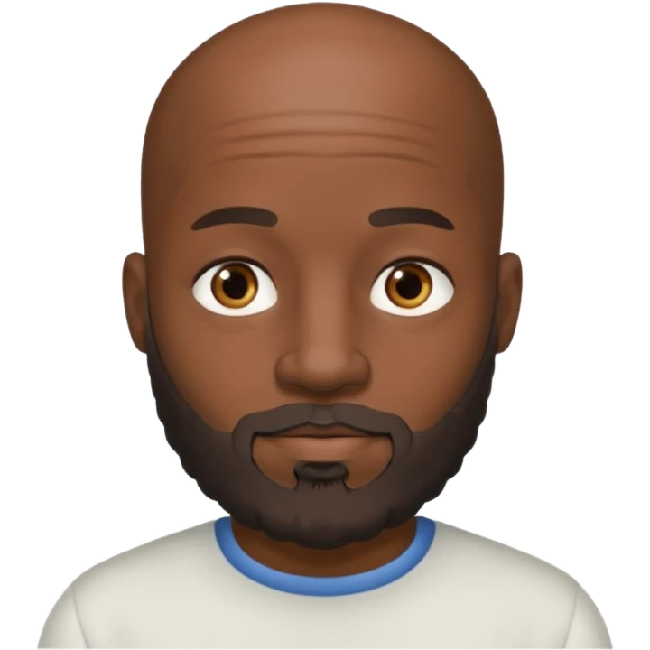 African American male bald salt & pepper beard emoji