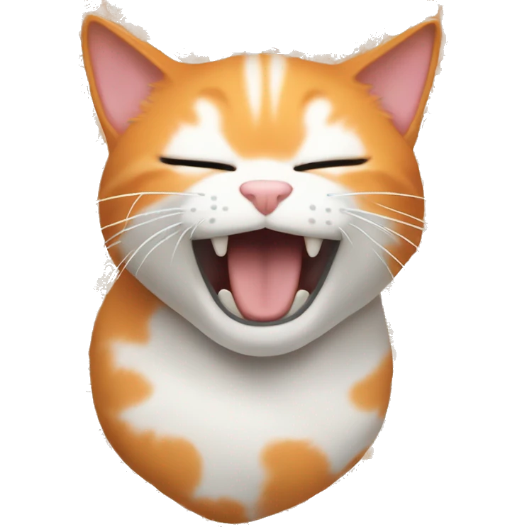 Orange and white cat biting human  emoji
