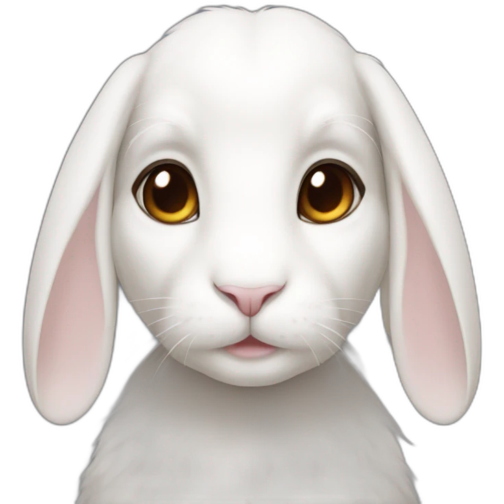 White female rabbit brown eyes emoji