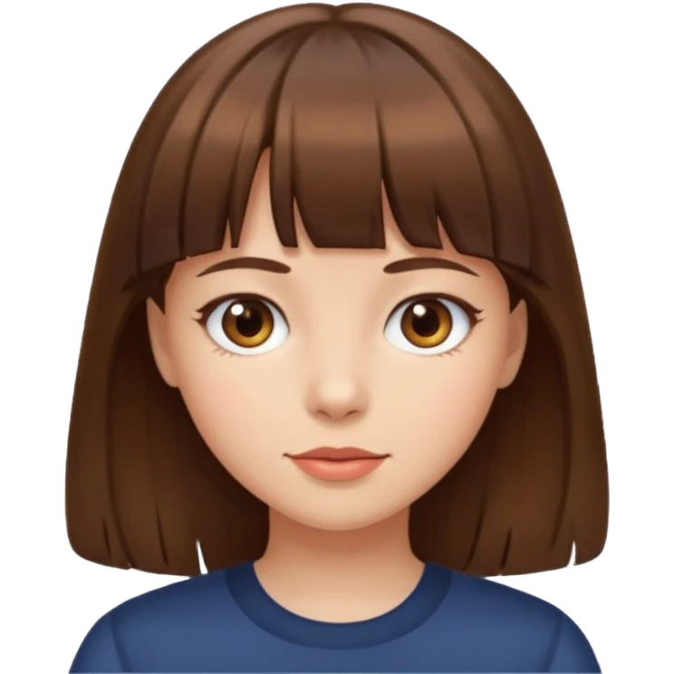 girl with brown hair and bangs emoji