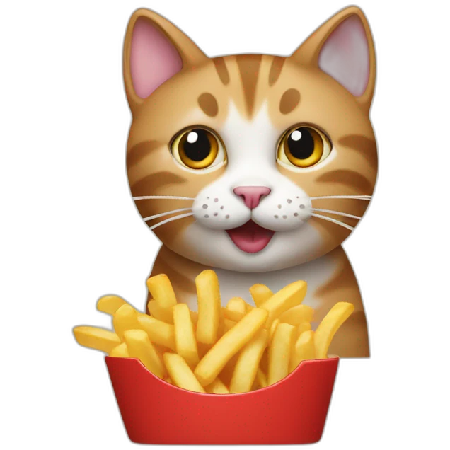 Cat eating fries emoji