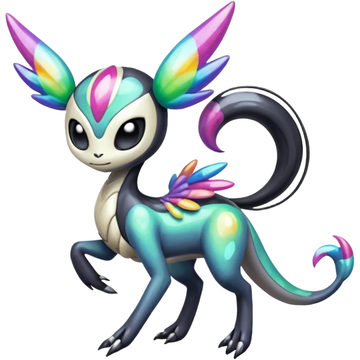 Colorful Shiny Edgy Cool Badass Painted Splashed Exotic Meloetta-Palkia-Venom-Stitch-Fakémon-creature-hybrid emoji