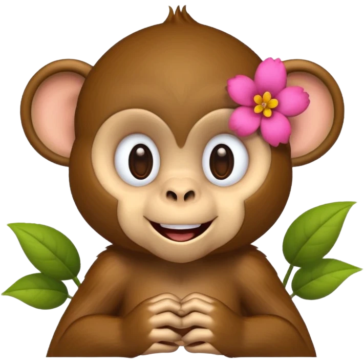 monkey with flower in head emoji