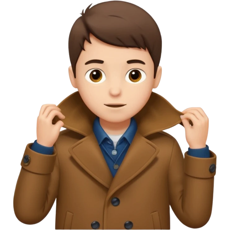 emoji- of a boy putting on his coat emoji