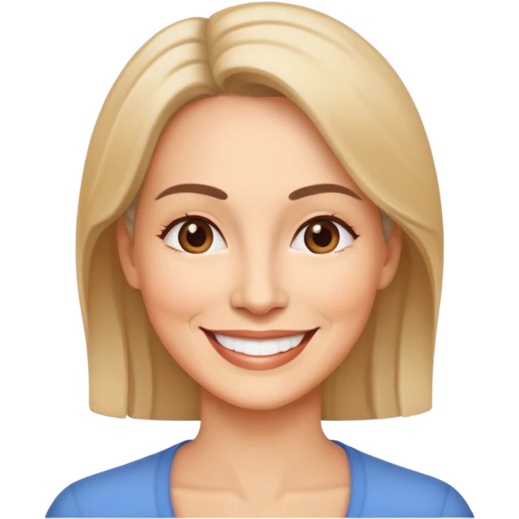 Give me a woman of 47 smiling emoji  emoji