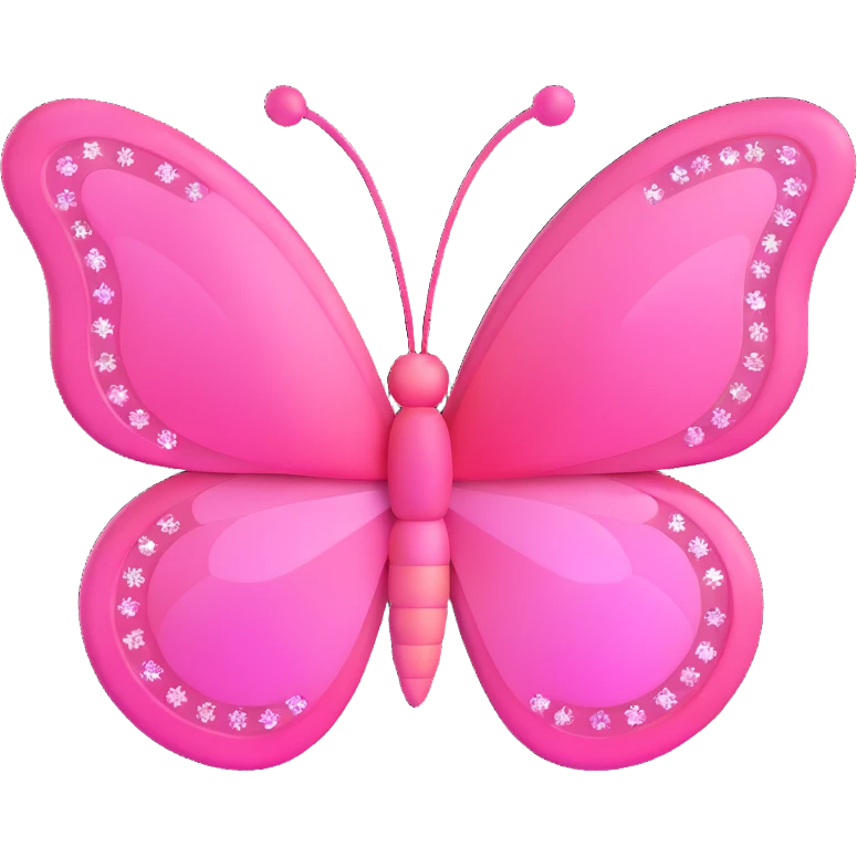 pink butterfly with sparkles, 3D style emoji