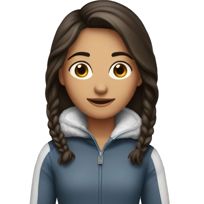brunette girl skiinh emoji