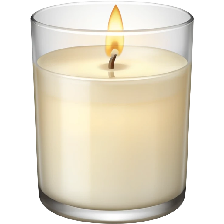 White scented candle in a glass emoji