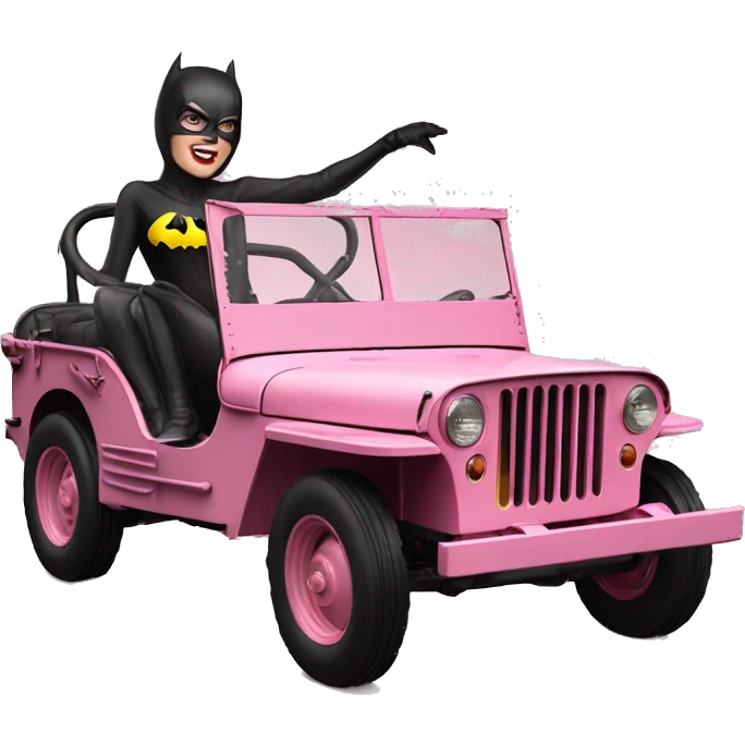 Batgirl 1942 Willy’s pink army jeep emoji