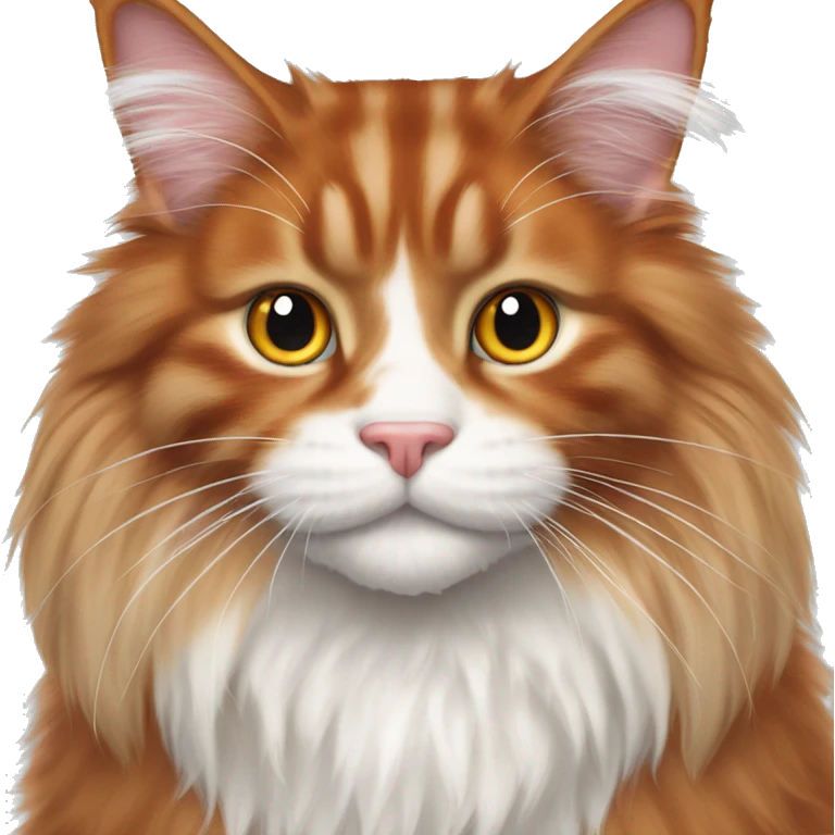 red Maine Coon with white fur on its paws emoji