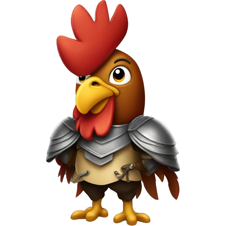 Masculine rooster knight emoji