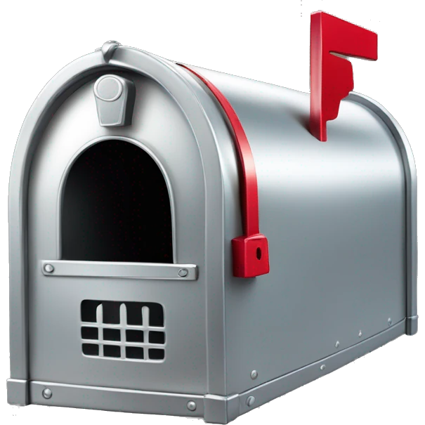 retro mailbox in silver emoji