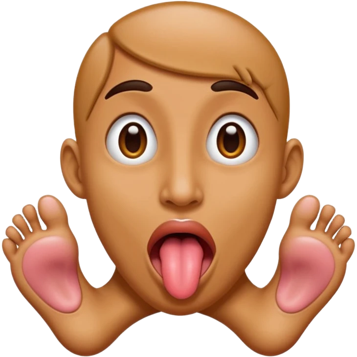 Very long toung with feet  emoji