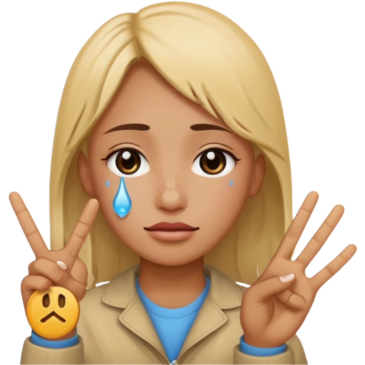 😭✌️ emoji