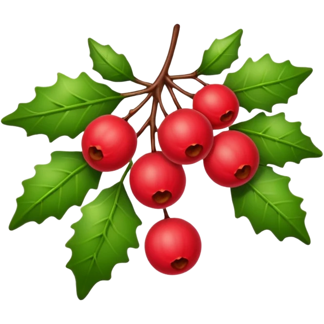 red christmas mistletoe emoji