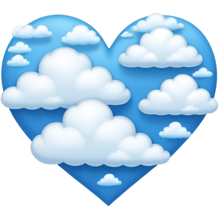 Cuore blu nuvole emoji
