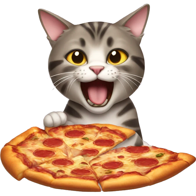 Cat eating pizza  emoji