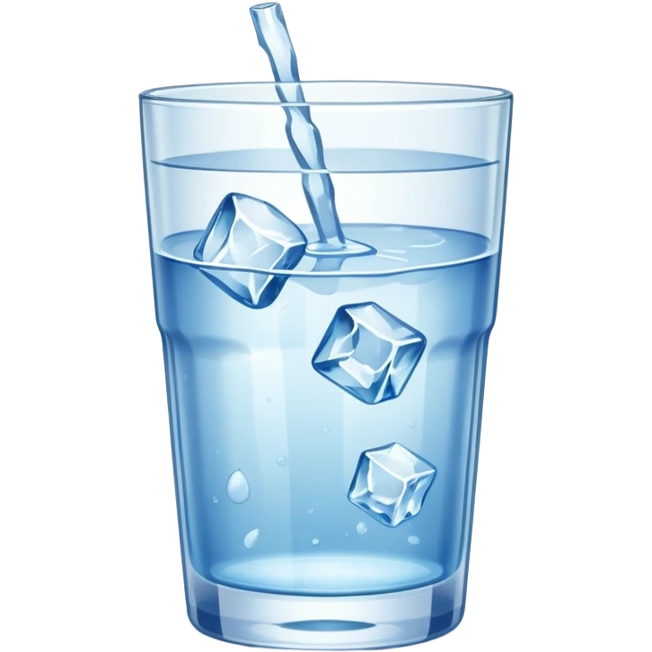 glass of water with ice emoji