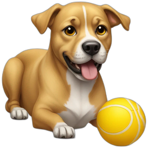 Dog-with-yellow-ball emoji