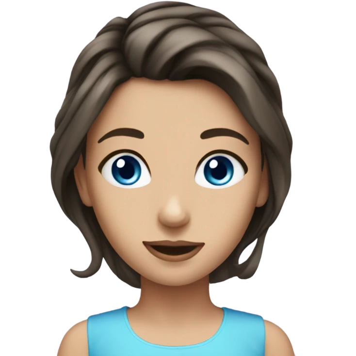 Brunette girl blue eyes fancy emoji